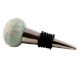 Sage Green Etched Ceramic Floral Wine Stopper